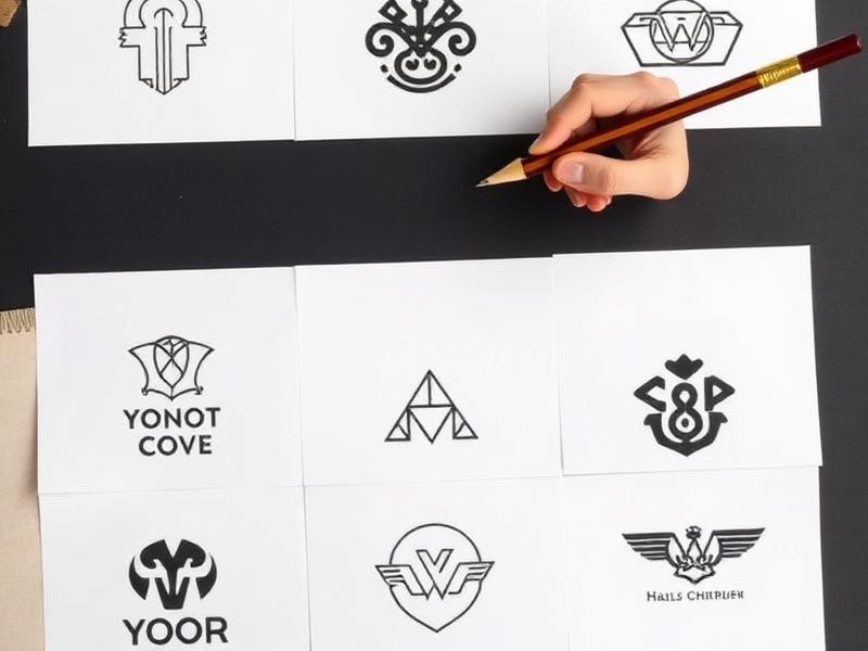 Hand-sketched logo concept variations on white paper — logo design service by The Graphic Bro